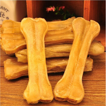 憨憨乐园 宠物零食 狗零食磨牙棒狗骨头洁齿骨 8根装5寸咬胶