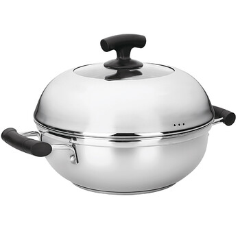 
                                        爱仕达（ASD）蒸锅 不锈钢复底蒸锅火锅  电磁炉通用QJ1728E 28cm                