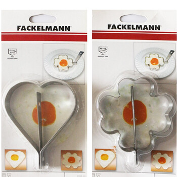 
                                        【京东超市】德国法克曼Fackelmann2件装430不锈钢卡通煎蛋模 爱心型 花朵型 煎蛋器各一个47205.22                