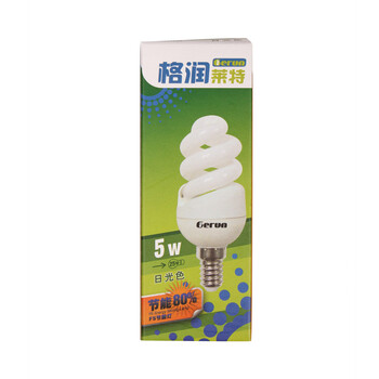 格润莱特全螺旋 5W节能灯 E14小口 暖光黄光 水晶灯吊灯专用高亮纯正柔和光源