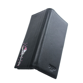 卡帝乐鳄鱼cartelo情侣钱包男款黑色牛皮长款钱夹221098a-1e