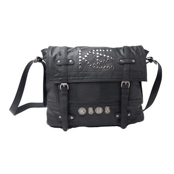 卡玛kama 男士单肩双搭扣铆钉斜挎包2112001(退仓下架) 黑色 00