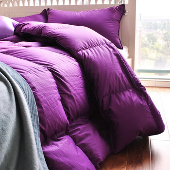汉尚家居 90%鹅绒被 羽绒被 冬被 紫色 1.