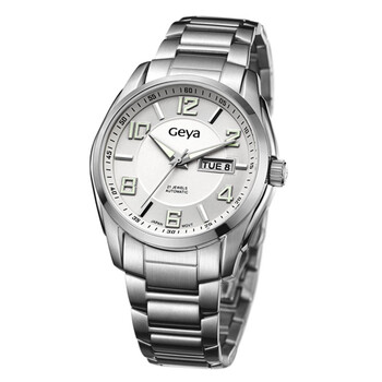 格雅geya睿系列机械表钢带男表8116gww
