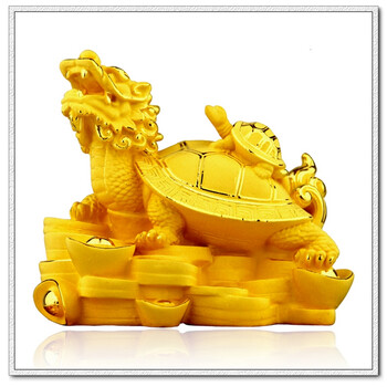 可观黄金 千足铸金 金钱龙龟摆件 创意商务送礼实用家居装饰礼品高档