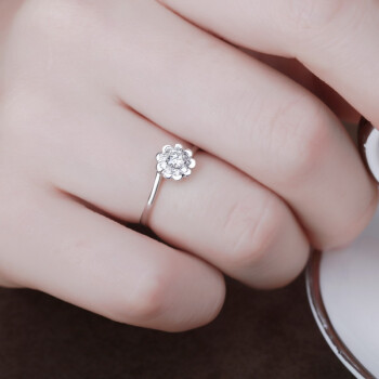 浪漫情缘 白18k金20分钻石女戒指 2克拉效果群镶扭臂结婚戒指钻戒