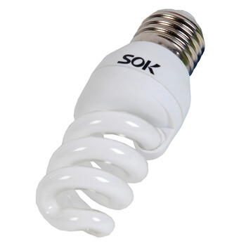 SOK三基色节能荧光灯管9W-全螺-E27暖光色10只装