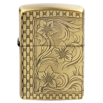 zippo 打火机 黄铜三面加工 古典富贵花 zp22453-b