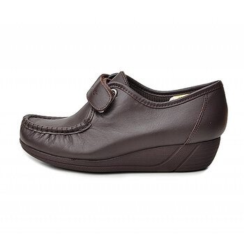 米莲诺 魔术贴带牛皮坡跟休闲妈妈鞋 11380519 褐色 40
