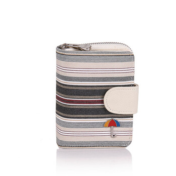 尚人殿堂sunbrella新款遮仔花雨伞时尚条纹防水帆布面料短款钱包7483