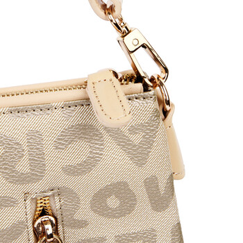 eliza crown 皇冠特殊pvc配牛皮女包6f1936杏色