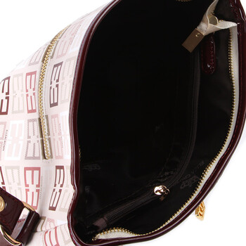 eliza crown 皇冠特殊pvc配牛皮女包5h3443杏色