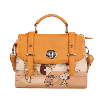 snoopy史努比新款时尚卡通可爱手提斜挎女包 米色 手提斜挎包