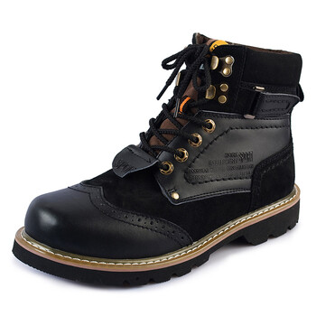 雅其(ayhke) 时尚户外工装马丁靴 休闲男靴 008 黑色 42