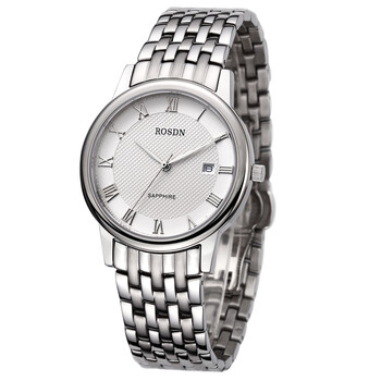 劳士顿手表 石英男表蓝宝石男士手表 3082g本色白