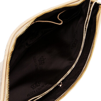 eliza crown 皇冠特殊pvc配牛皮女包6f1936杏色