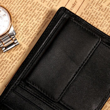 艾斯康手工编织小羊皮男士短款钱包 sy-qd 男式真皮皮夹钱夹 黑色 短