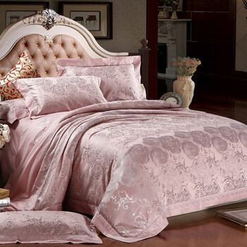 三和家纺 四件套 床品套件 全棉贡缎提花四件套 床上用品 九十九朵