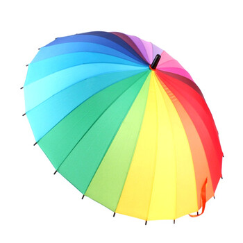 
                                        
                                                            美度 彩虹晴雨两用24骨手动开长柄晴雨伞 M5002                