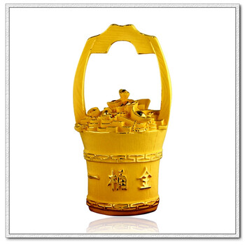 可观黄金24k千足铸金摆件 一桶金 家居摆设高档商务礼品