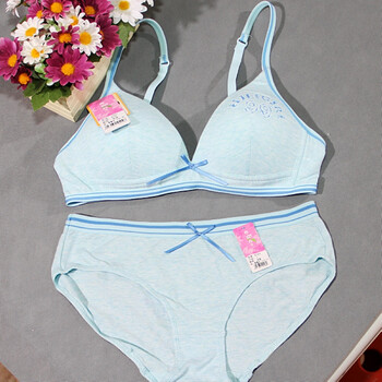 【少女文胸套装】怡兰芬无钢圈纯棉大码85b杯t-1202(1101094-1201092)