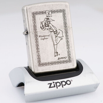 zippo打火机 yzhsc1602 仿古银风中女郎133ml油礼盒套装-大