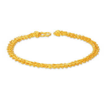 only 999千足黄金手链 鱼骨链足金手链 14克