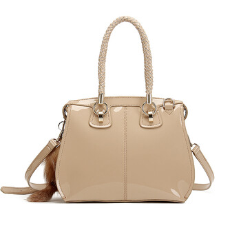 玛迪歌matiko清新熟女牛皮镜面水晶手提包md0050a 杏色