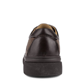 > leaveland枫叶 商务休闲手工英伦厚跟百搭男鞋610114 深棕 38