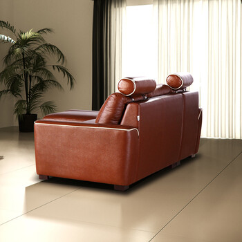 > 舒耐特沙发床 多功能沙发床 现代简约 进口牛皮 储物真皮沙发 棕色