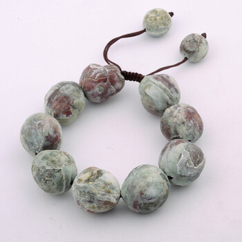 沙漠时光 龟背石大手链001078新疆天然成形呈色戈壁籽