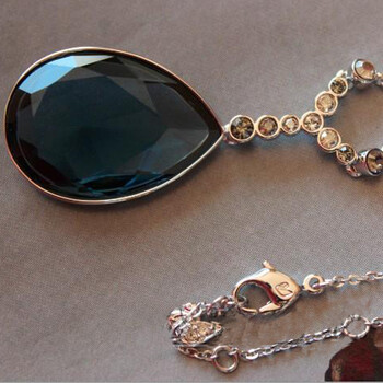 施华洛世奇swarovski墨蓝色心型项链1062666