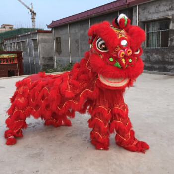 木兰旅佛山醒狮标准鹤装狮舞狮醒狮醒狮舞狮子醒狮南狮羊毛狮 红色