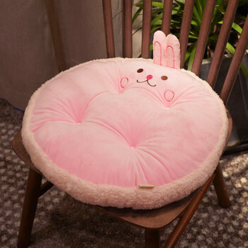 卡通圆形坐垫女学生教室凳子垫子椅垫冬儿童小屁垫软加厚榻榻米垫粉色