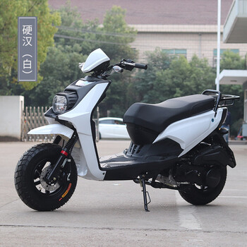 全新国四bws150cc越野双人燃油女装省油踏板摩托车整车可上牌 白 硬汉