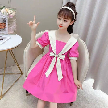 蓓绯女童裙子夏季9-12岁中大童连衣裙小女孩子百搭外穿洋气小裙子夏款