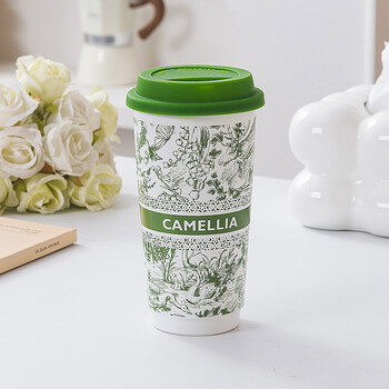 霸王茶姬杯子创意国潮复古奶茶杯陶瓷水杯家用办公咖啡杯带盖随手3537