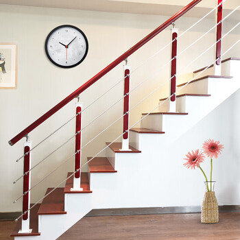 鑫铭伦楼梯扶手护栏室楼围栏现代阳台平台立柱pvc简约 套餐三5排拉丝