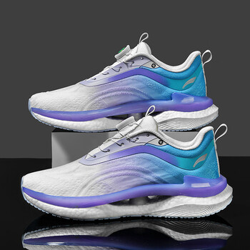 wvne李宁寕旋转纽扣夏季男鞋透气薄款无鞋带初中生跑步运动鞋耐克克