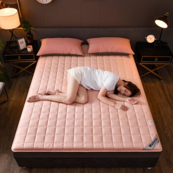 小小姿全棉床垫子透气加厚可折叠学生单人子母床床垫被0.9 1.2 1.35米床 粉色【标准款】 1.2*2.0米床