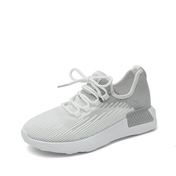 索兰女鞋2022春季时尚潮流飞织网面运动圆头厚底休闲鞋22ax15224白色