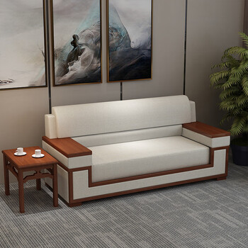 臻远zyjj-80237 办公沙发 会议沙发茶几组合 布艺接待会客沙发 三人位