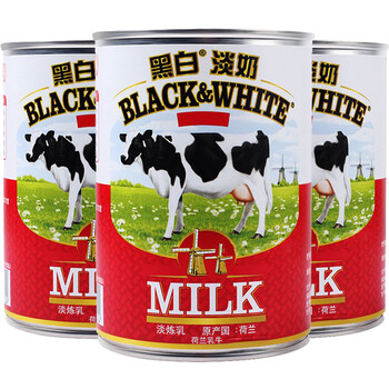 黑白淡奶荷兰进口全脂淡奶港式丝袜奶茶 黑白淡奶400g*24罐