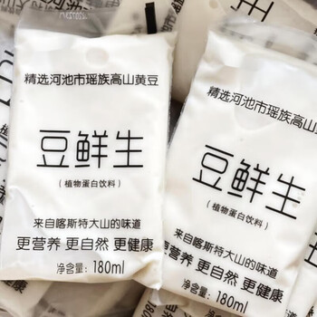 御之满广西豆鲜生袋装原味豆奶饮料180g植物蛋白饮品学生早餐奶豆浆