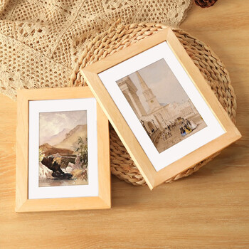 花衣裳实木相框摆台挂墙原木色7寸5创意简约可爱儿童画框6木质相册