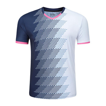 上衣运动衣服乒乓球网球球衣团队比赛训练服依迪筱ky1139蓝白上衣男s