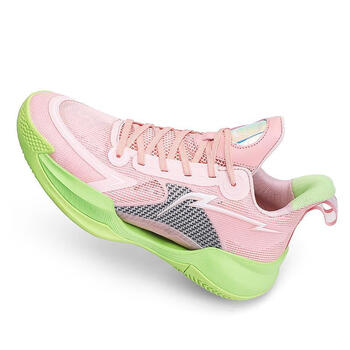 李宁音速11樱花粉青少年篮球鞋男女超轻v2运动鞋夏季透气低帮实战球鞋