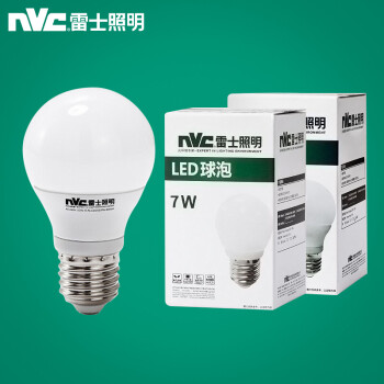 雷士照明（NVC）光彩系列LED球泡e27大口 7W 暖白光 4000k