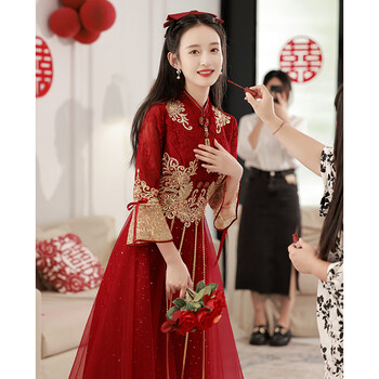 jkashdk敬酒服新娘红色夏季新款结婚大气高级感礼服裙中式秀禾服嫁衣