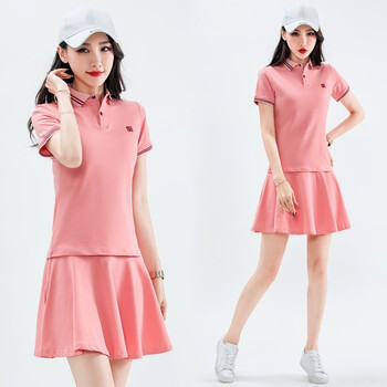 服女韩版时尚夏季百褶裙运动衣女士跑步服棉粉色女3xl建议重130142斤